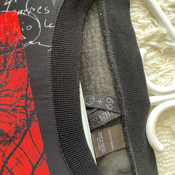 desigual sheer ish blousy top. it’s got that desigual POP. red car graphic - Picture 2 of 4